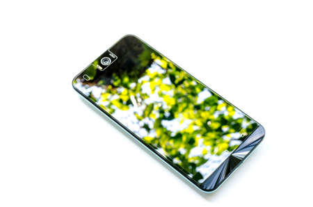 smart phone on the white backgroundの写真素材