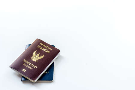 Passport from Thailand on the backgroundの写真素材