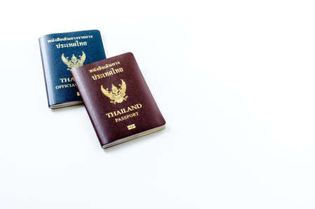 Passport from Thailand on the backgroundの写真素材