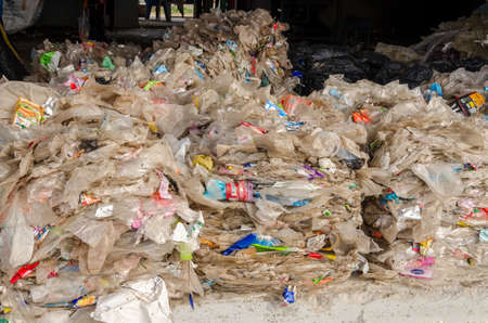 LOIE PROVINCE, THAILAND - JANUARY 11: Plastic and Other Waste in Municipal waste disposal by open...