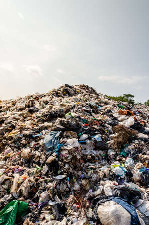 BUENGKHAN PROVINCE, THAILAND - JANUARY 13: Plastic and Other Waste in Municipal waste disposal open dump process.  Dump site at Buengkhan Province on JANUARY 13 , 2016 in BUENGKHAN PROVINCE THAILANDのeditorial素材