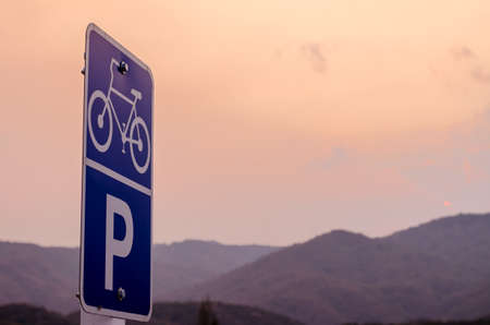 Bicycle parking signの写真素材