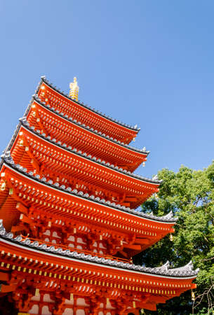 The pagoda in Tocho-ji temple or Fukuoka Giant Buddha temple in Fukuoka, Japanのeditorial素材