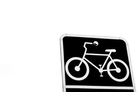 Bicycle parking sign: black and white filter tone