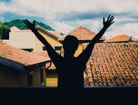 Women want to freedom, picture freedom conceptの写真素材