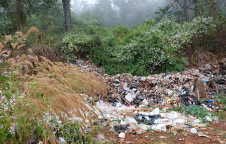 MAEHONGSON PROVINCE, THAILAND-DECEMBER 21 2016, Waste from household in waste landfill. Waste...