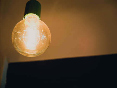 Old light bulb in the vintage room