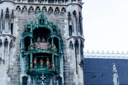 Marienplatz, the famous destination in munich Germany. vintage toneのeditorial素材