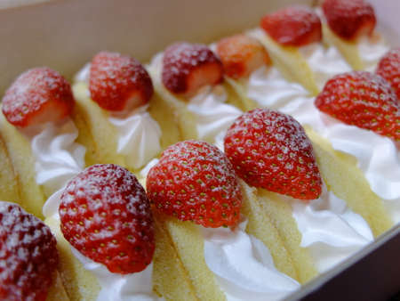 Strawberry cheese cake in a box