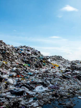 Ayutthaya, THAILAND-MAY 15, 2017, Waste from household in waste landfill. Waste disposal in dumping site in THAILANDのeditorial素材