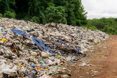 BUENGKAN PROVINCE, THAILAND-JUNE 5 2018, Waste from household in waste landfill. Waste disposal in dumping site in THAILANDのeditorial素材