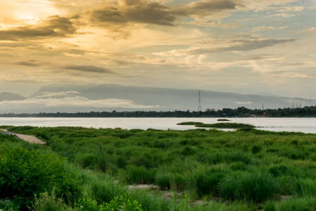 Sunset at the Mekong Riverの写真素材