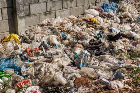 Nakonpanom  province, THAILAND. December 19 2018. Waste from household in waste landfill. Waste disposal in dumping site in THAILANDのeditorial素材