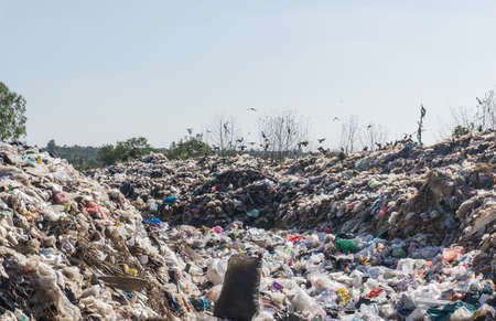 Nakonpanom  province, THAILAND. December 19 2018. Waste from household in waste landfill. Waste disposal in dumping site in THAILANDのeditorial素材
