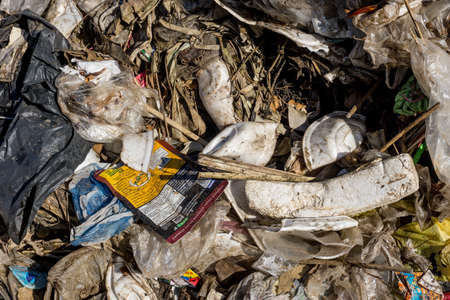 Nakonpanom  province, THAILAND. December 19 2018. Waste from household in waste landfill. Waste disposal in dumping site in THAILANDのeditorial素材