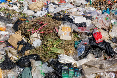 Nakonpanom  province, THAILAND. December 19 2018. Waste from household in waste landfill. Waste disposal in dumping site in THAILANDのeditorial素材