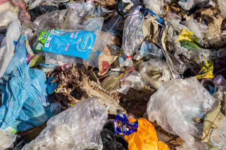 Nakonpanom  province, THAILAND. December 19 2018. Waste from household in waste landfill. Waste disposal in dumping site in THAILANDのeditorial素材