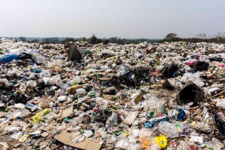 Nong Bua Lam Phu  province, THAILAND. February 5 2019. Waste from household in waste landfill. Waste disposal in dumping site in THAILANDのeditorial素材