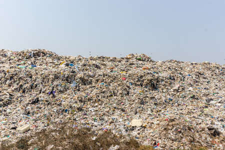 Nong Bua Lam Phu  province, THAILAND. February 5 2019. Waste from household in waste landfill. Waste disposal in dumping site in THAILANDのeditorial素材
