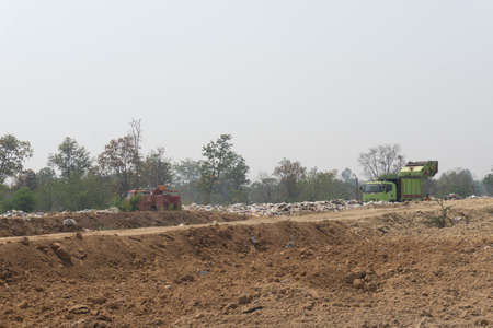 Nong Bua Lam Phu  province, THAILAND. February 5 2019. Waste from household in waste landfill. Waste...