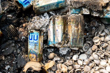 Bueng Kan province, THAILAND. March 23 2019. Waste from household in waste landfill. Waste disposal in dumping site in THAILANDの写真素材