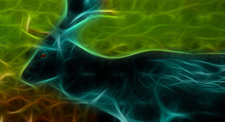 Fractal stag red deerの写真素材