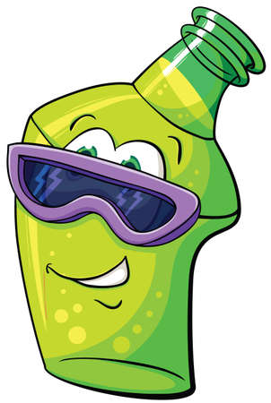 The image of cute cartoon bottle. Illustration with simple gradients.のイラスト素材