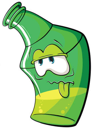 The image of cute cartoon bottle. Illustration with simple gradients.のイラスト素材