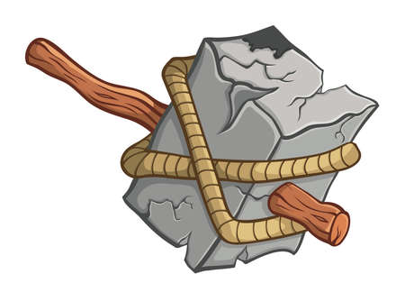 Prehistoric warhammer. Illustration with simple gradients.のイラスト素材