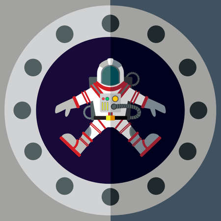 Illustration in style flat about outer space.のイラスト素材