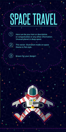 Illustration in style flat about outer space.のイラスト素材