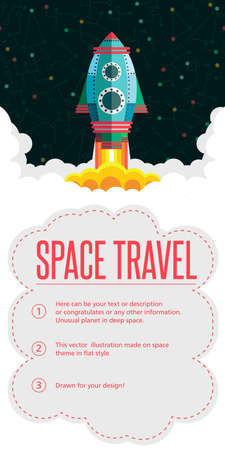 Illustration in style flat about outer space.のイラスト素材