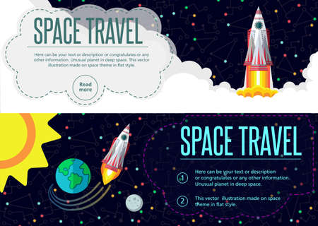Illustration in style flat about outer space.のイラスト素材
