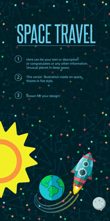 Illustration in style flat about outer space.のイラスト素材