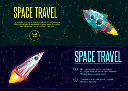 Illustration in style flat about outer space.のイラスト素材