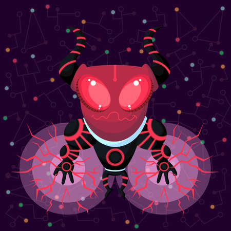 Illustration in style flat about outer space.のイラスト素材