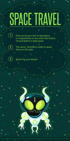 Illustration in style flat about outer space.のイラスト素材