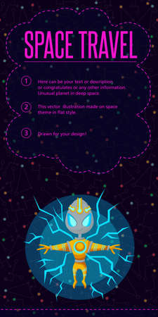 Illustration in style flat about outer space.のイラスト素材