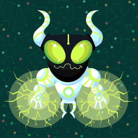 Illustration in style flat about outer space.のイラスト素材