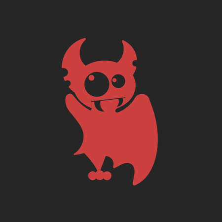 Vampire on the full moon for Halloween. Vector icon in style flat
