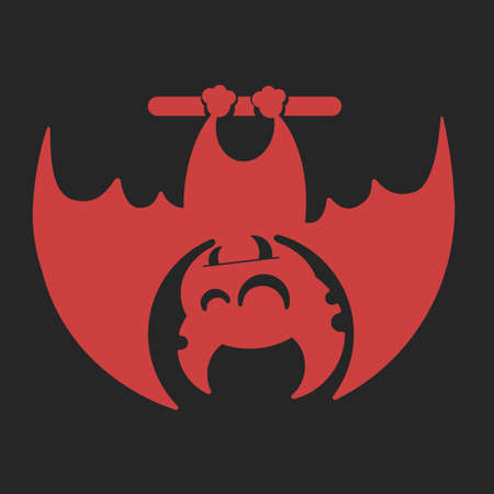 Vampire on the full moon for Halloween. Vector icon in style flatのイラスト素材