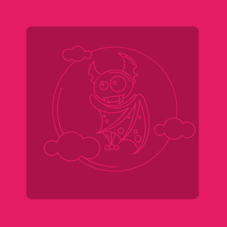 Vampire on the full moon for Halloween. Vector icon in style flatのイラスト素材