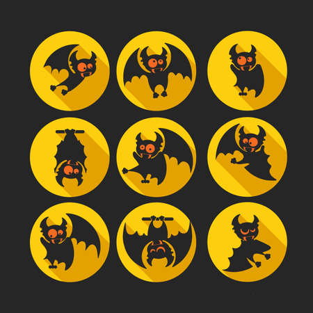 Vampire on the full moon for Halloween. Vector icon in style flatのイラスト素材