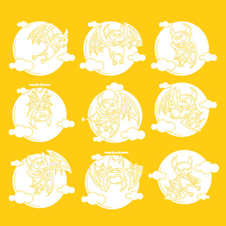 Vampire on the full moon for Halloween. Vector icon in style flatのイラスト素材