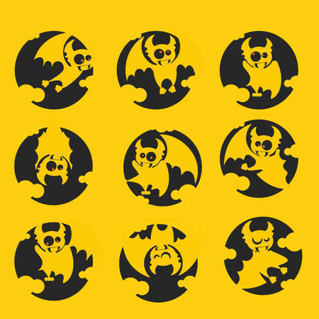 Vampire on the full moon for Halloween. Vector icon in style flatのイラスト素材