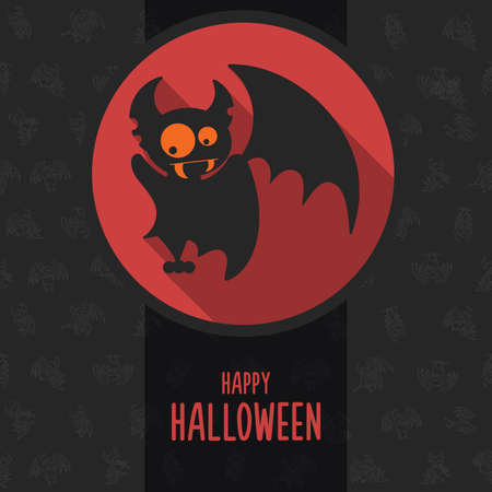 Illustration about vampire on the full moon for Halloween in style flatのイラスト素材