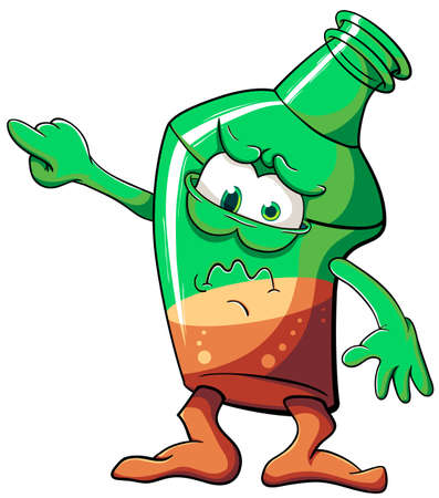The image of cute cartoon bottle. Illustration with simple gradients.のイラスト素材