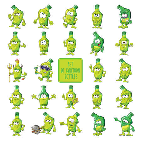 The image of cute cartoon bottle. Illustration with simple gradients.のイラスト素材