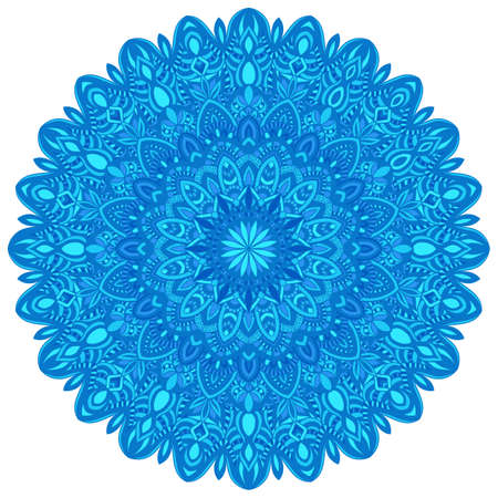 Vector seamless pattern with abstract ornament. Round mandala pattern for printing on fabric or paper. Ornamental doodle background.のイラスト素材