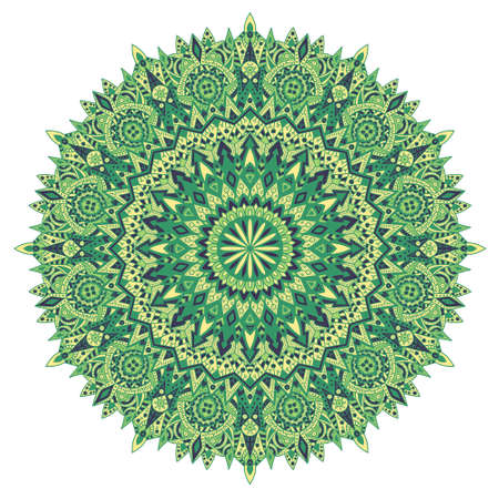 Tribal vector mandala. Vintage design for printing. Hand drawn background. Islam, Arabic, Indian, ottoman oriental ornament.のイラスト素材